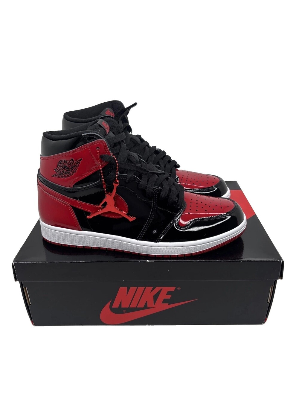 Nike Air Jordan 1 Retro High OG Patent Bred 555088-063 Black Red Size 10US